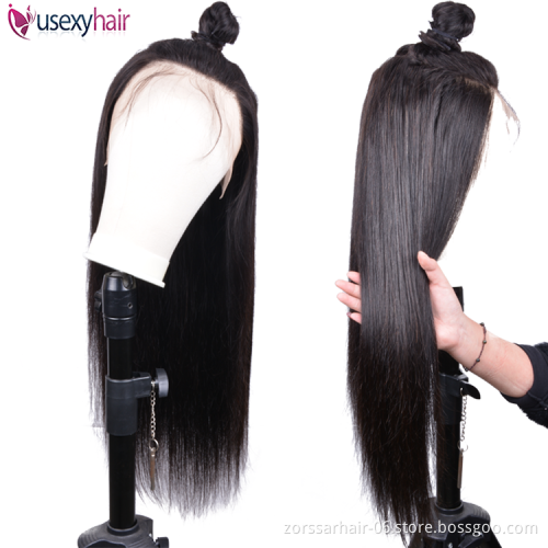 Women raw virgin hair lace front wigs 100% human hair pre plucked HD wig vendor wholesale 40 inch real human hair wig